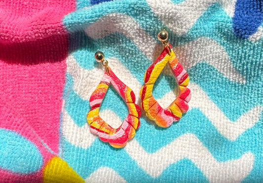 Rainbow Swirl Drop Earrings