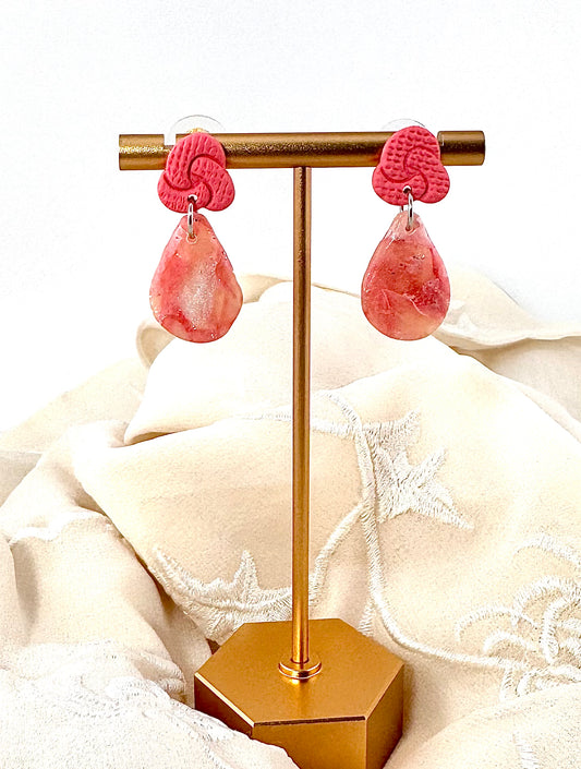 Rose Quartz Teardrop Earrings