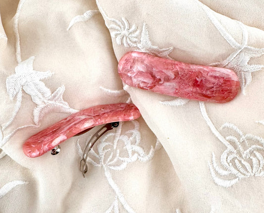 Rose Quartz French Barrette