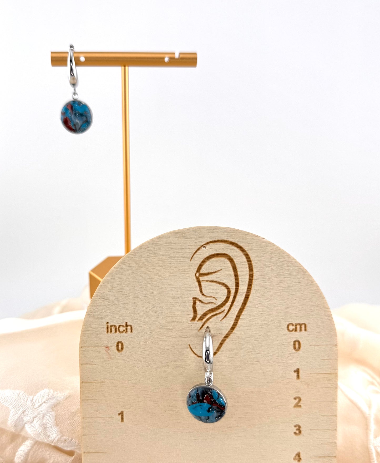 Turquoise Series-Turquoise Cabochon Drop Earrings