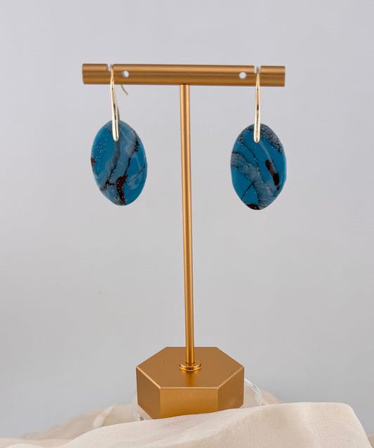 Turquoise Series- Turquoise Oval Drop Earrings