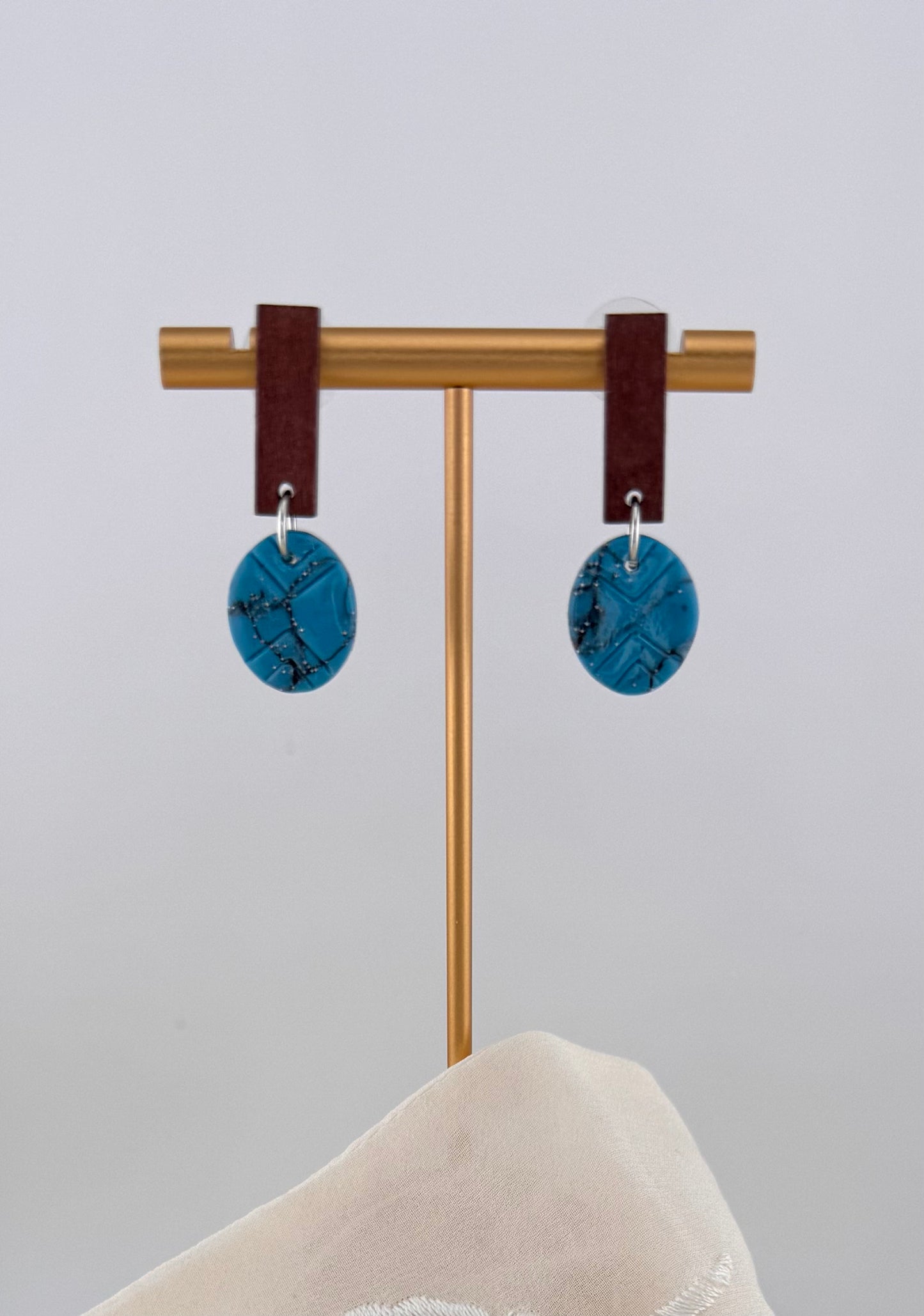Turquoise Series- Turquoise Modern Circle Drop Earrings