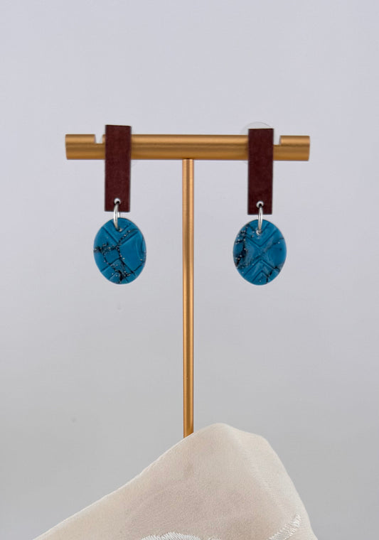Turquoise Series- Turquoise Modern Circle Drop Earrings