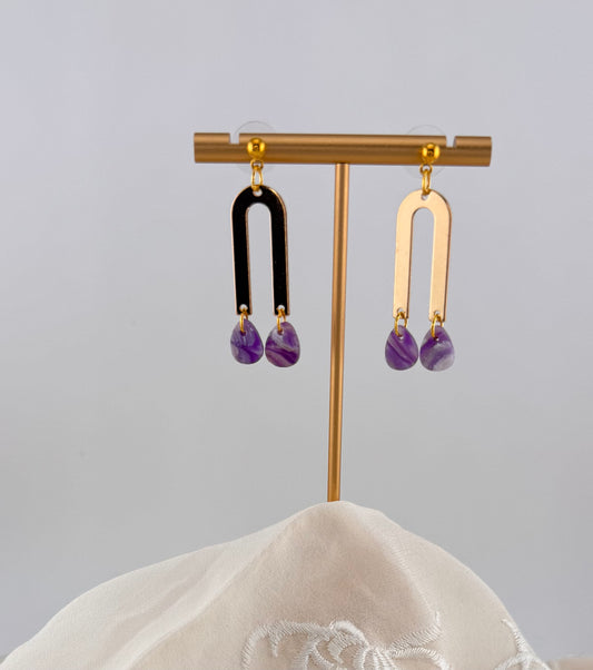 Amethyst Series- Amethyst Arches Earrings