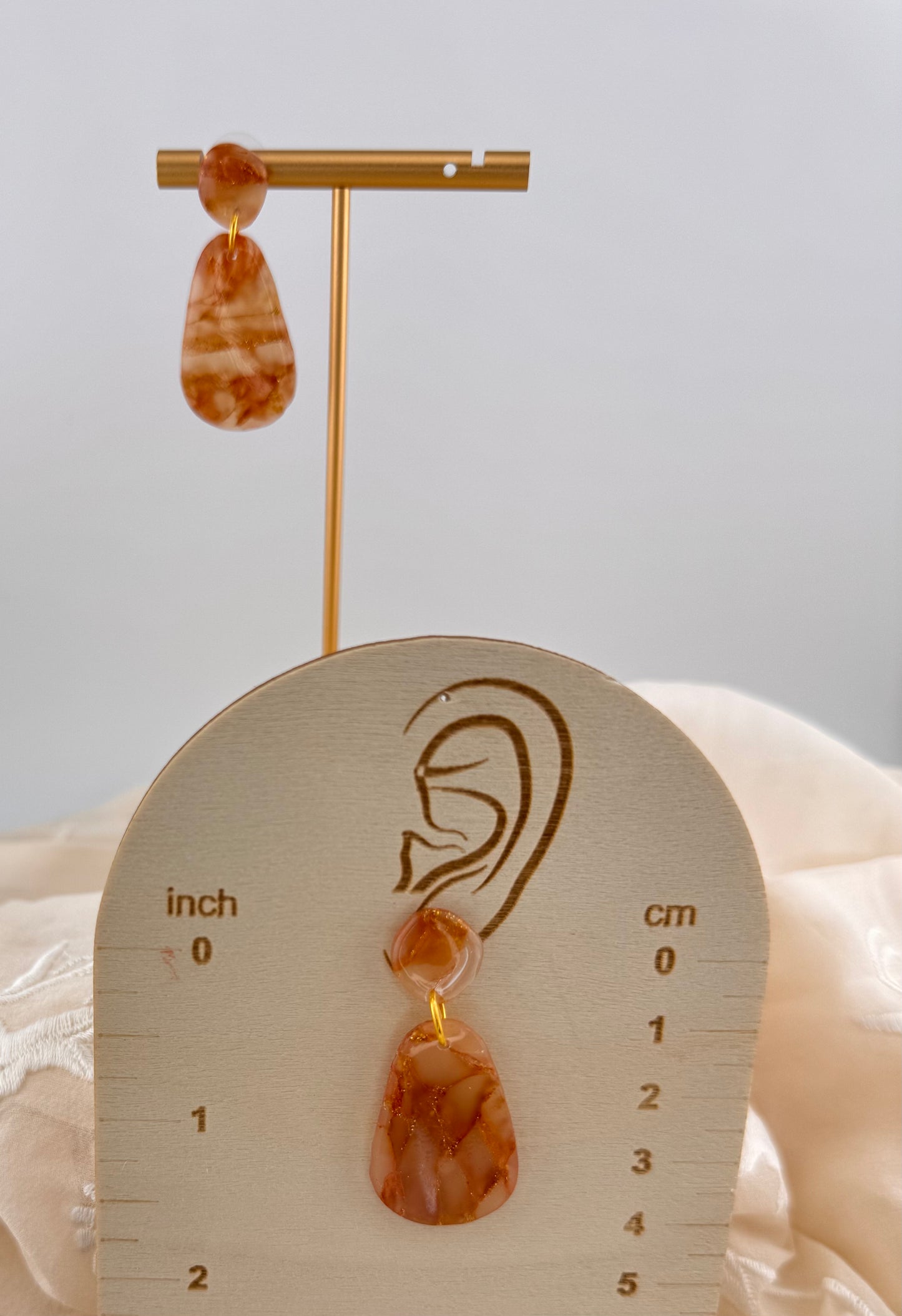 Golden Agate Series- Golden Agate Organic Drop Earrings