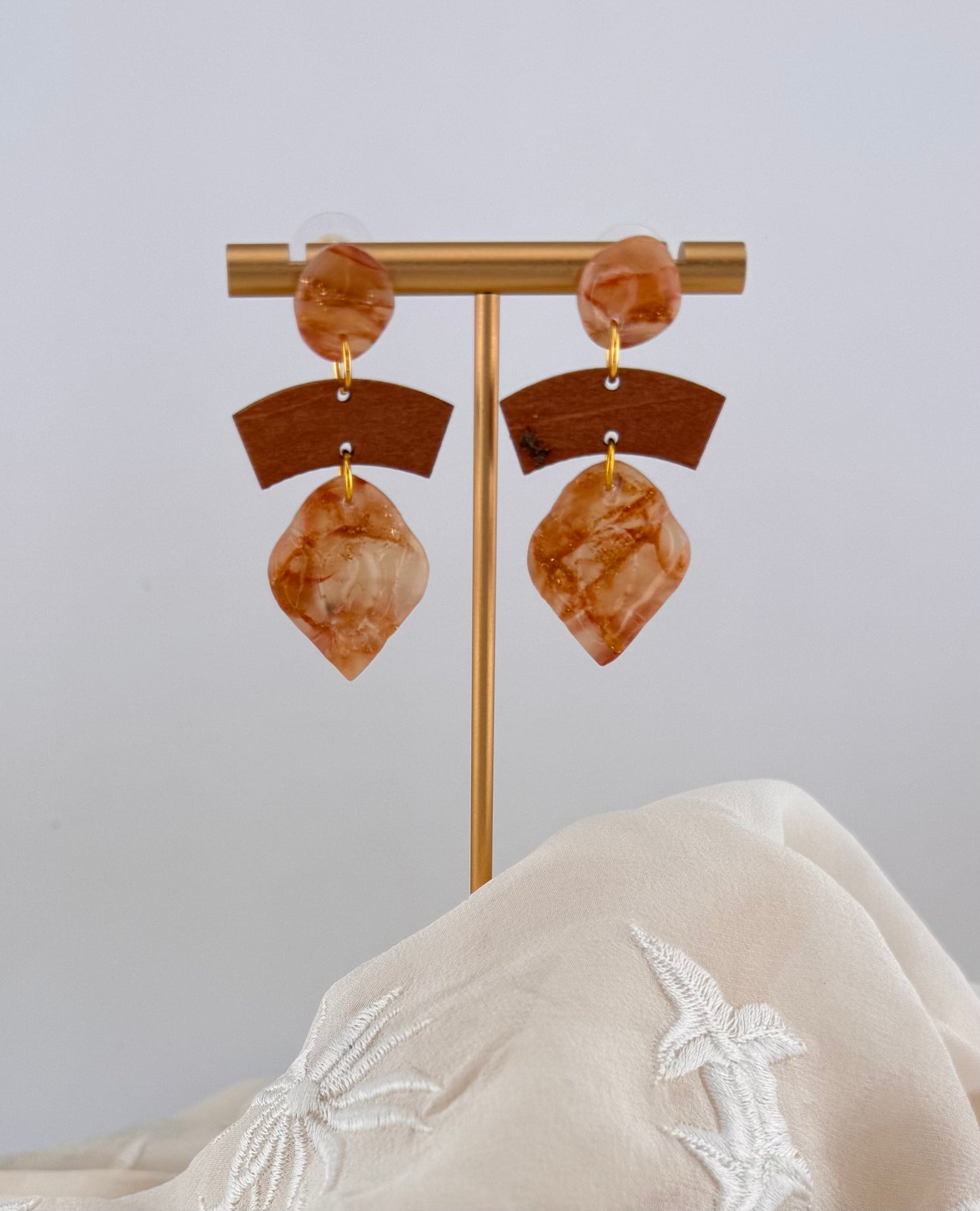 Golden Agate Series- Golden Agate Arches Earrings