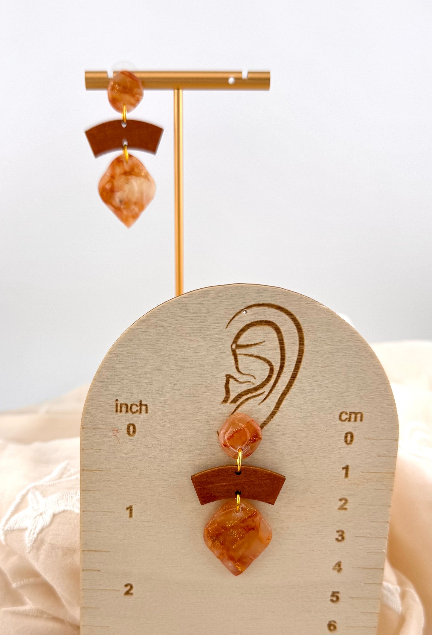 Golden Agate Series- Golden Agate Arches Earrings