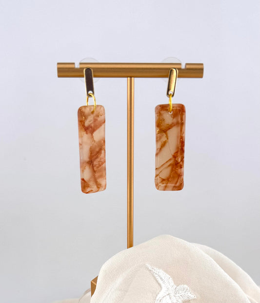 Golden Agate Series- Golden Agate Linear Drop Earrings