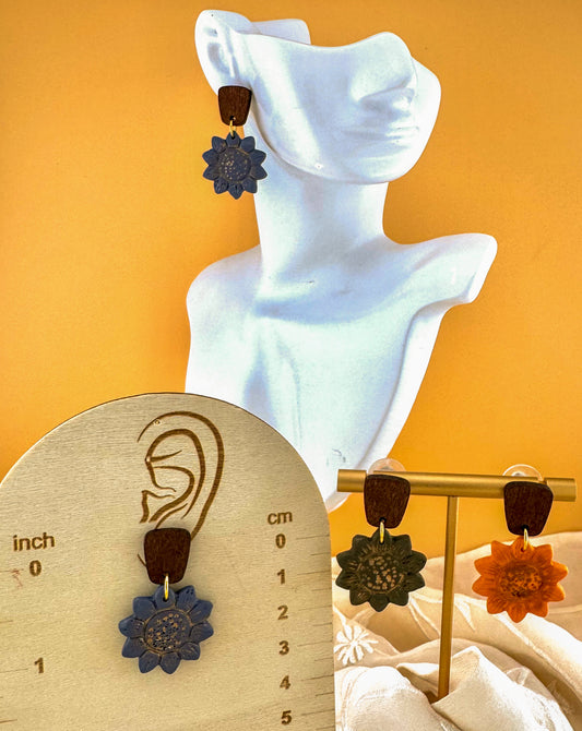 Harvest Sunflower drop earrings