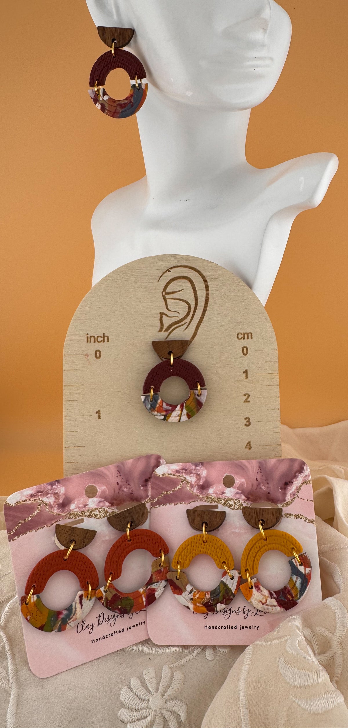 Modern Mosaic Arch drop earrings