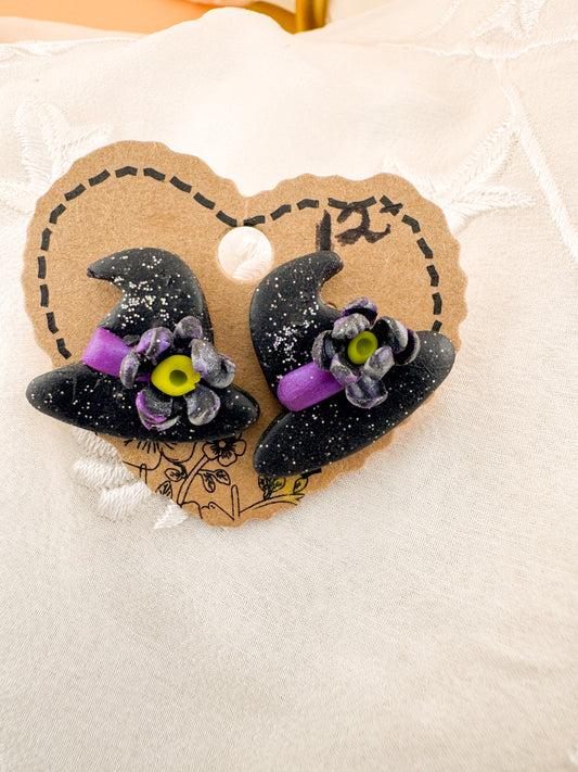 Wicked Bloom Witch Hat studs