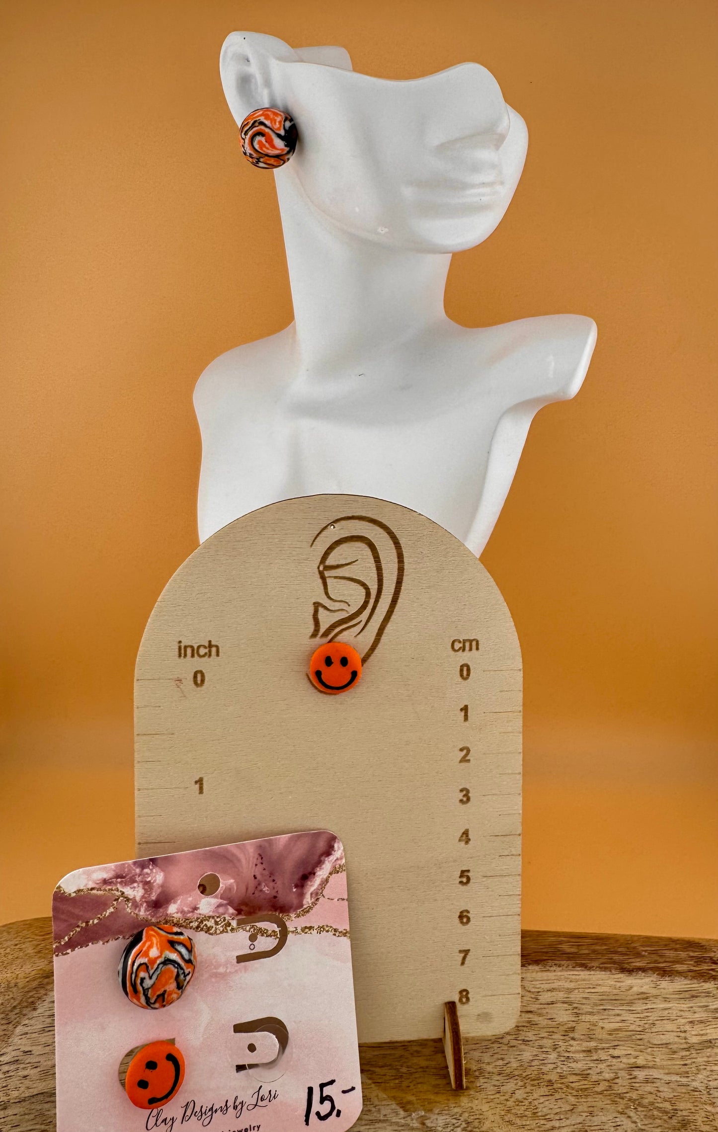 Pirate Pride Marbled and Smiley stud earring set