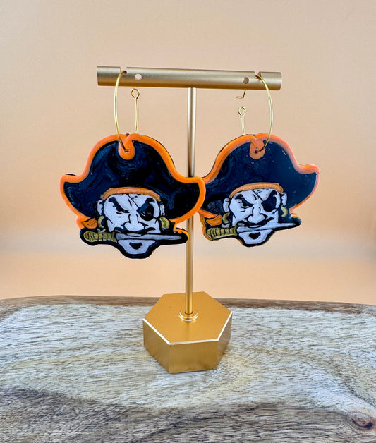 Wheelersburg Pirate Mascot Statement earrings