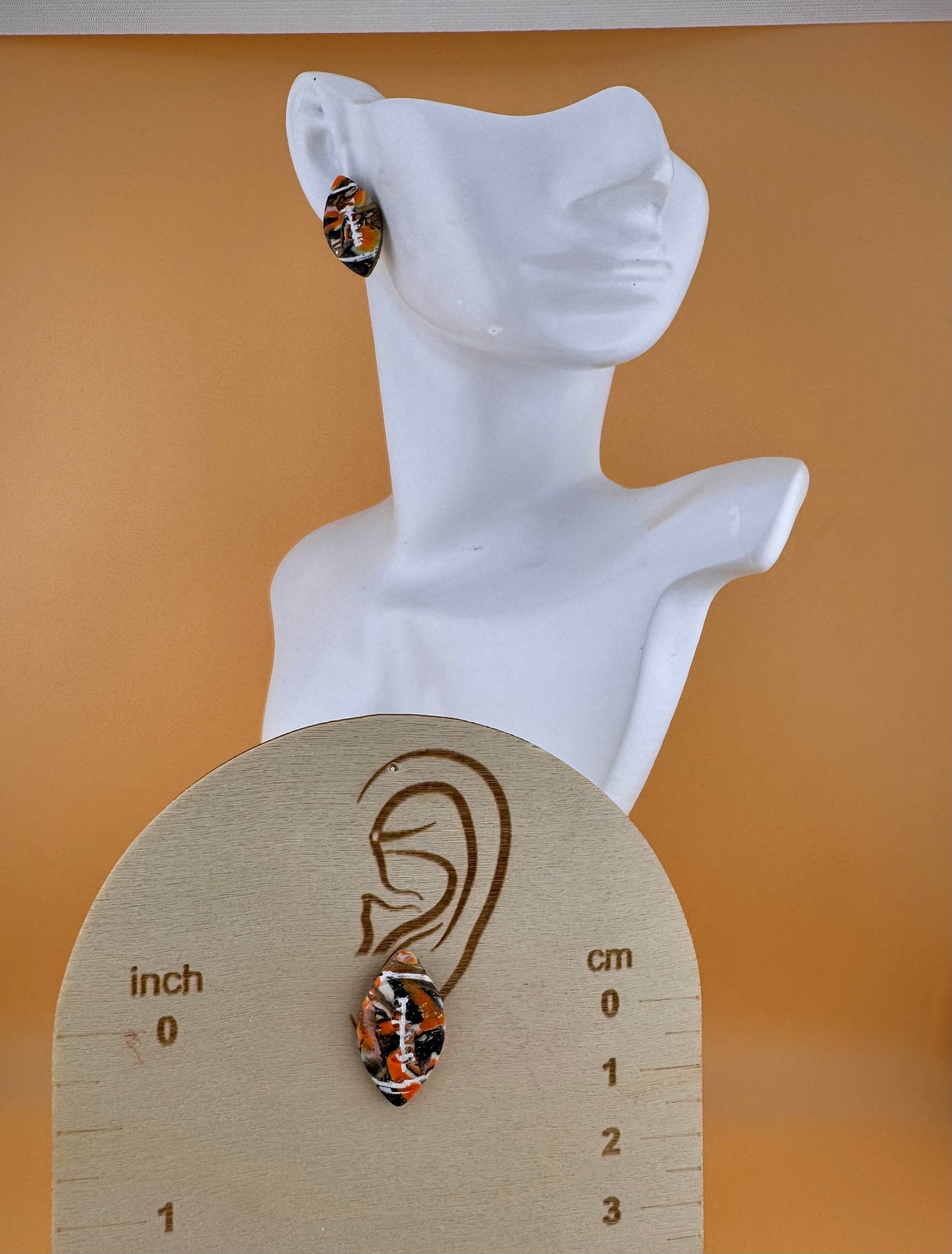 Pirate Pride Marbled Football stud earrings