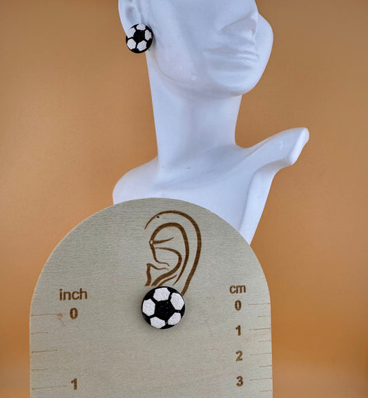 Soccer Ball Stud Earrings