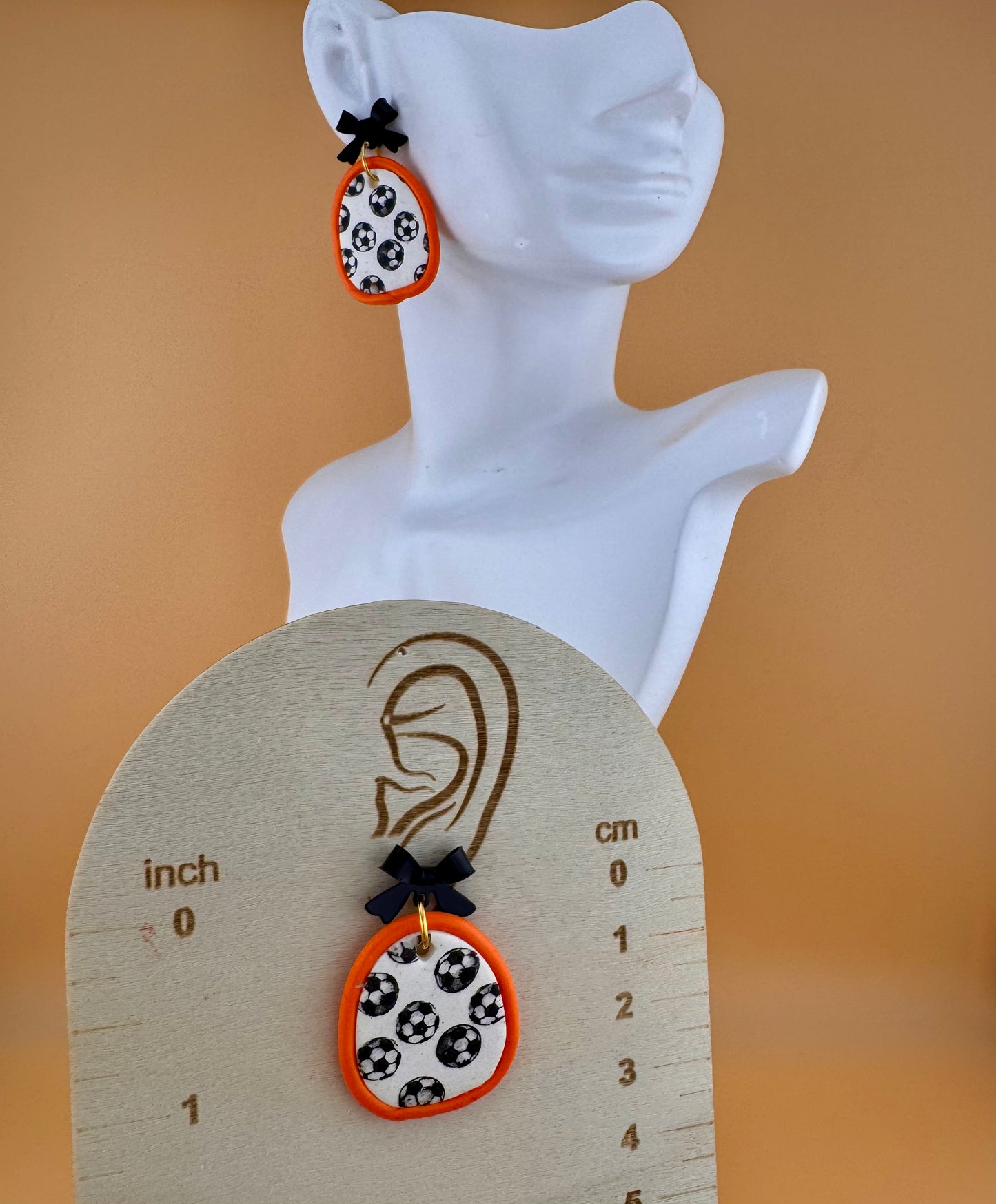Soccer Bow Dangle Earrings ⚽️