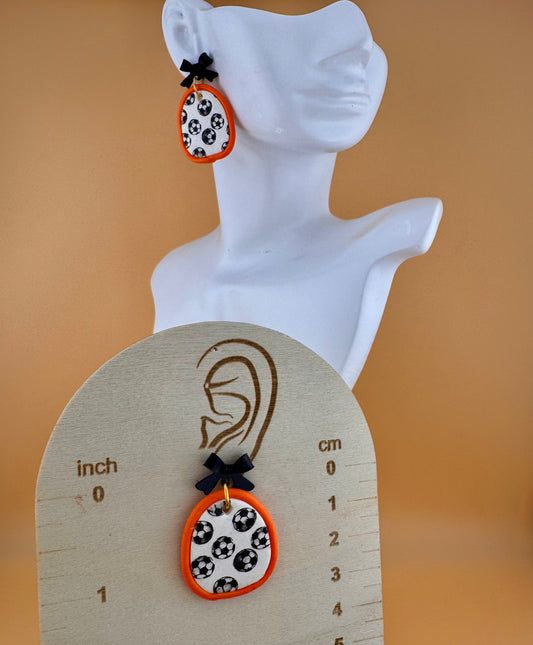 Soccer Bow Dangle Earrings ⚽️