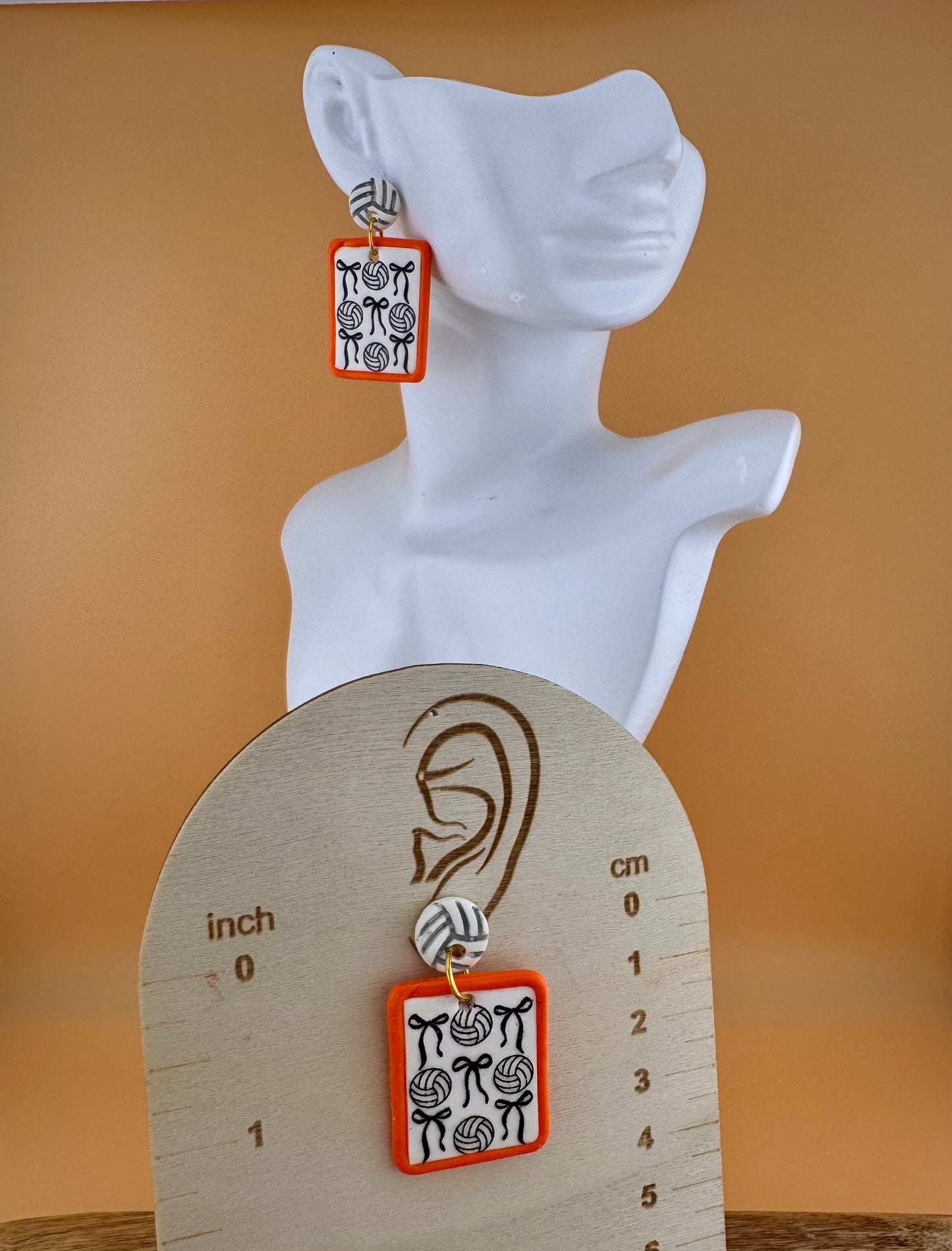 Volleyball & Bows Dangle Earrings 🏐