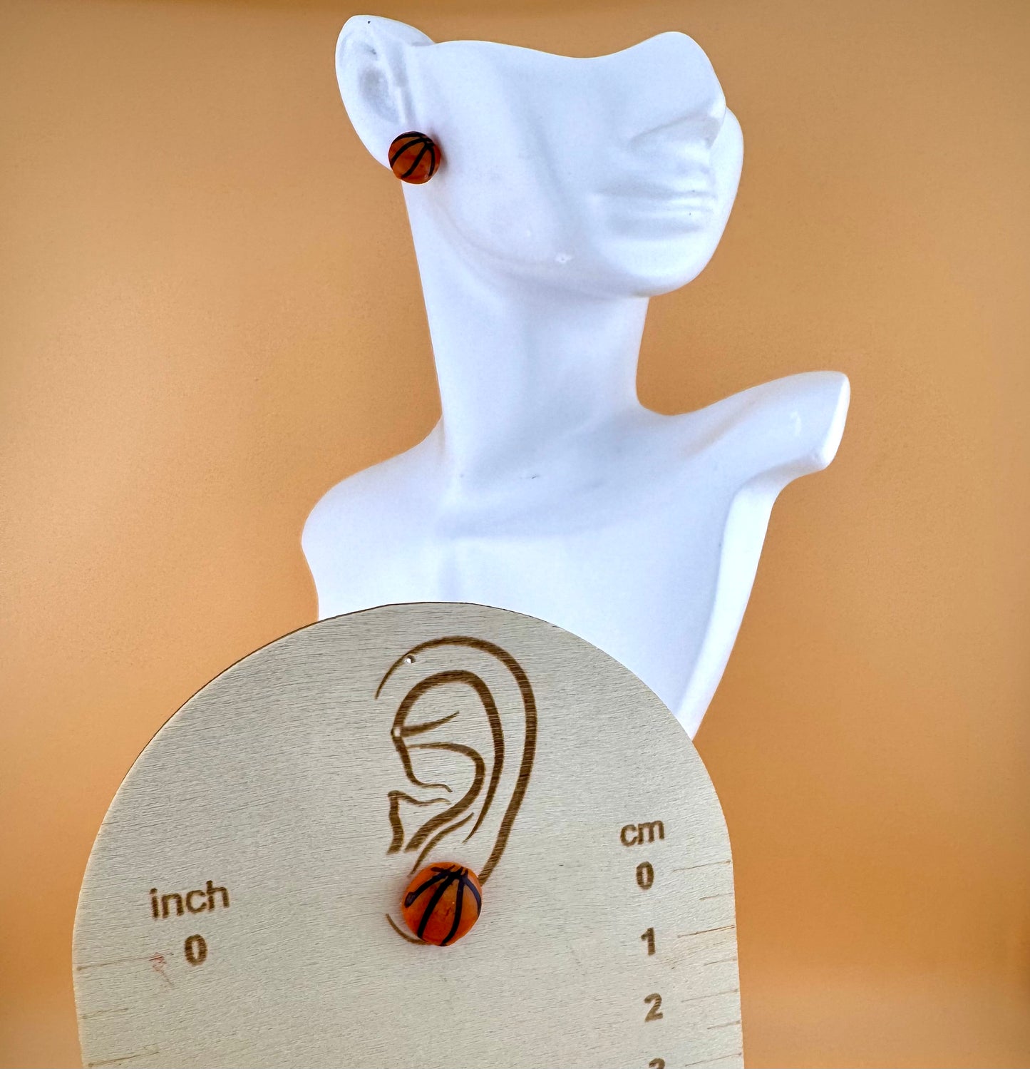 Mini Basketball Stud Earrings