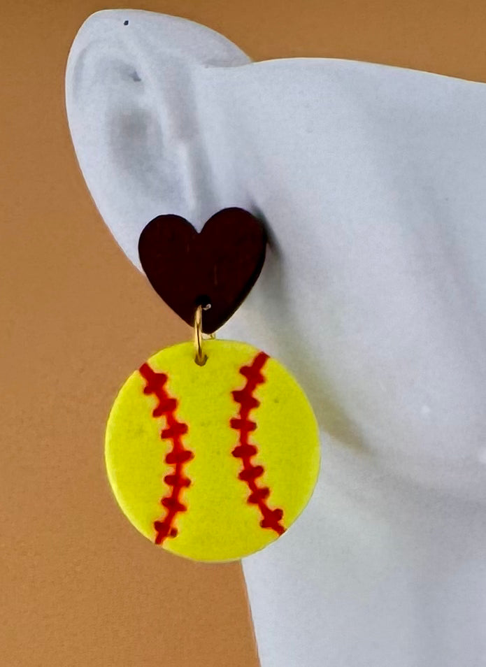 I ♥️ Softball dangle earrings