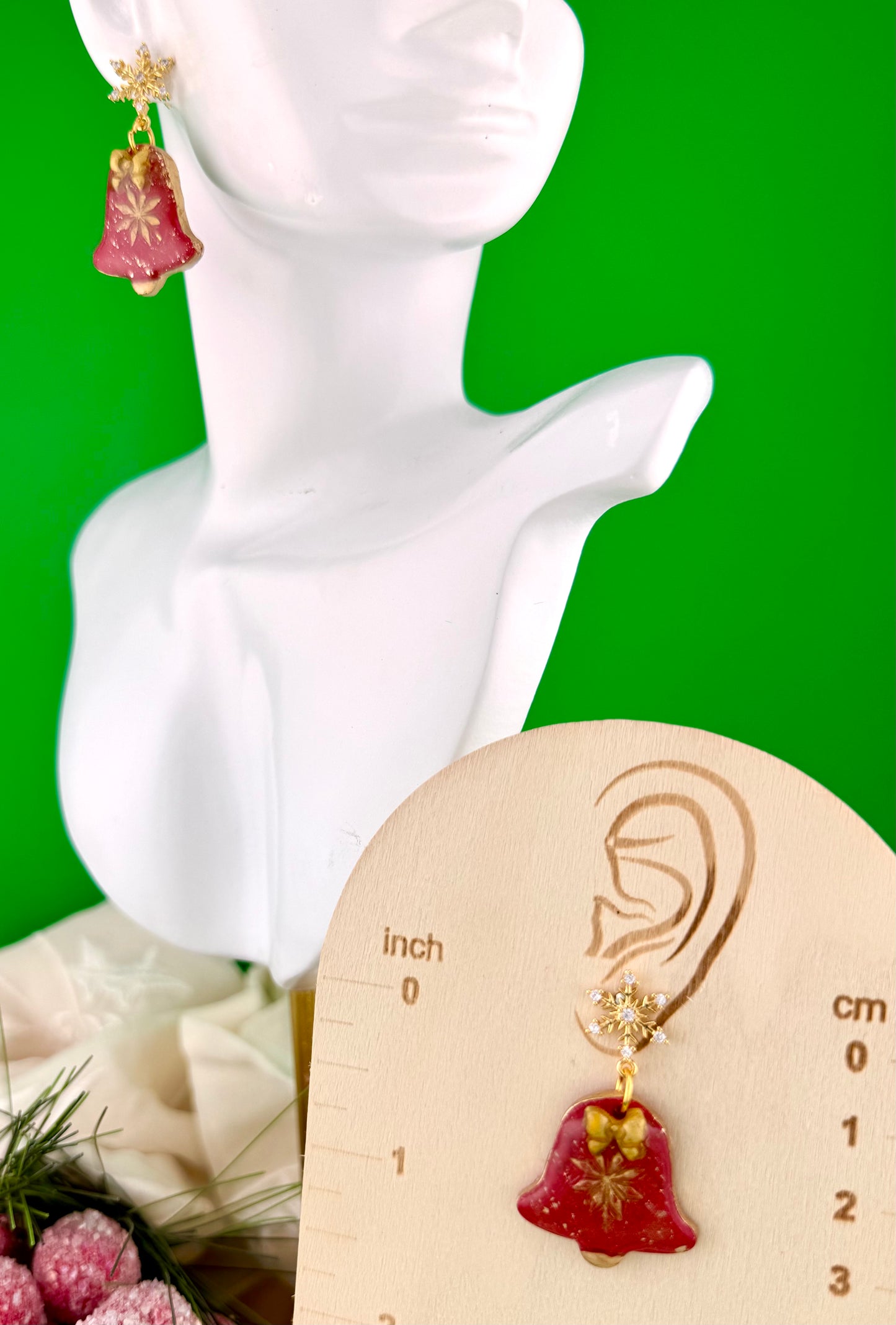Christmas Bells and Snowflakes Earrings